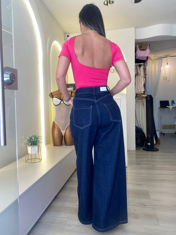 Body Micaela manga corta fucsia